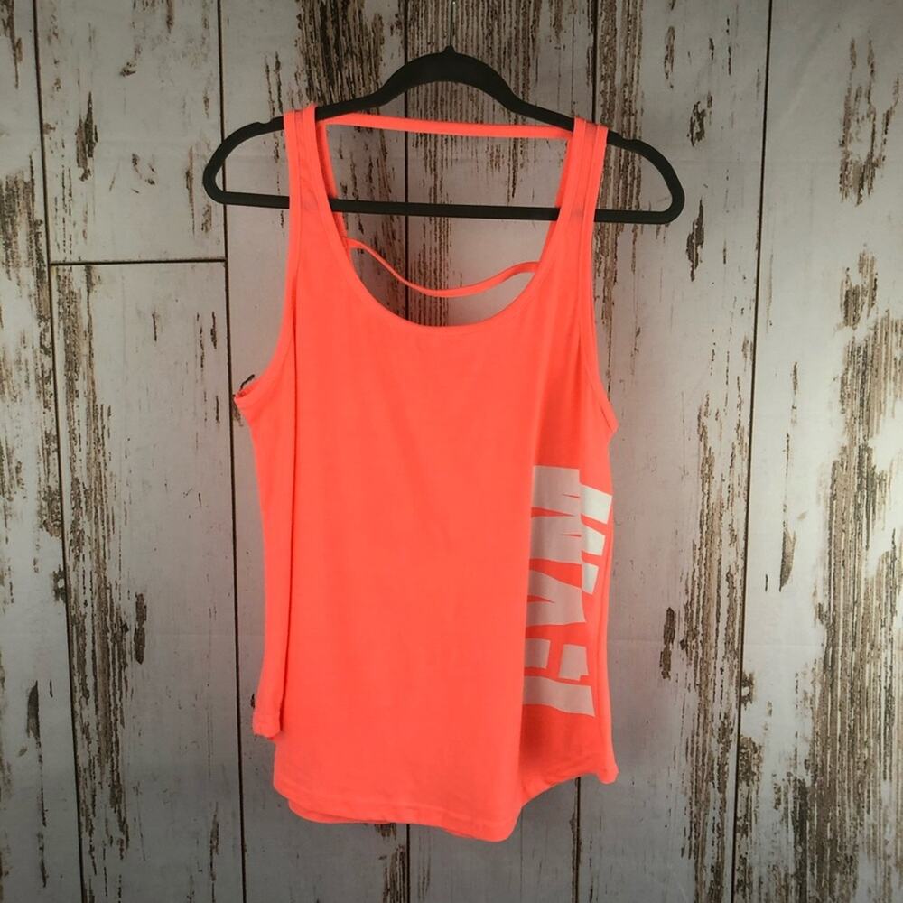 NWT Cascade Blue, Tank Top, GYM graphic, Size XXL. Bright Coral